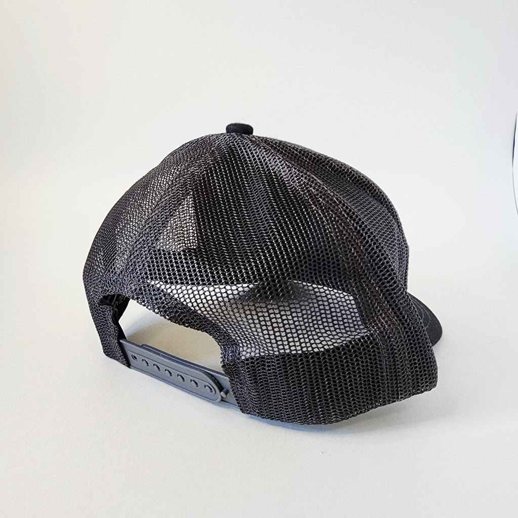 Black and Black Mesh Tokin' Mouth Snapback Hat - The Raveground