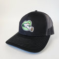 Black and Black Mesh Tokin' Mouth Snapback Hat - The Raveground