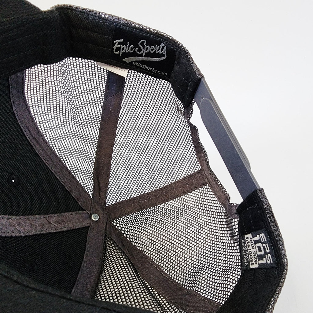 Black and Black Mesh Tokin' Mouth Snapback Hat - The Raveground
