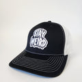 Black and White Mesh Stay Weird Snapback Hat - The Raveground