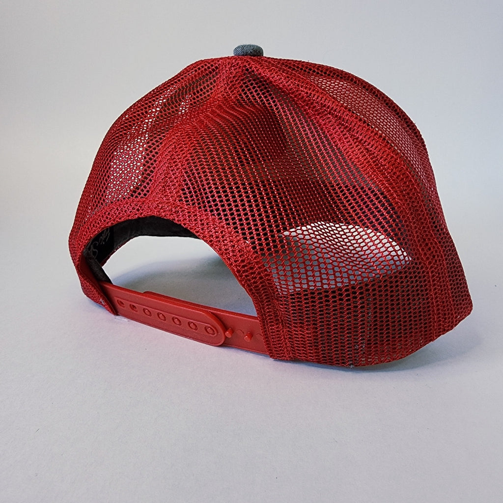 Gray and Red Mesh I Tried at Home Snapback Hat - The Raveground