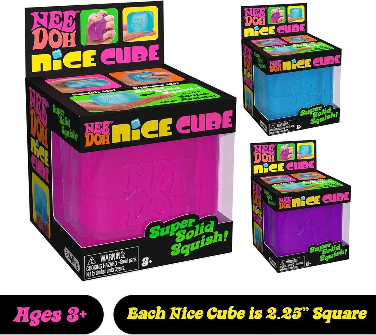 Original NeeDoh Ice Cube Sensory Squish From Schylling 1 pc - The Raveground